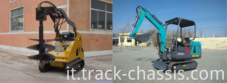 Piani di perforazione escavatore mini binario in gomma sottocarriage